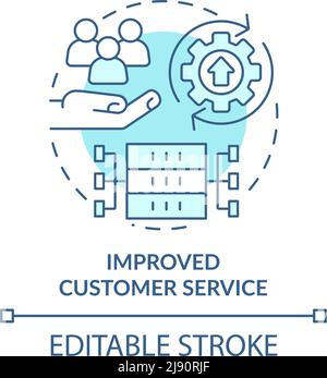 Improved customer service turquoise concept icon Stock Vector
