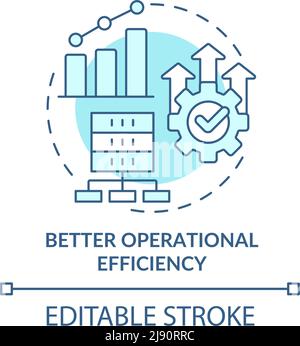 Better operational efficiency turquoise concept icon Stock Vector
