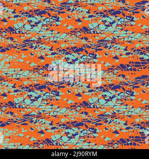 Abstract flame stitch vector texture. Seamless tropcial color grunge background with torn, stretched organic fibrous lines.Painterly fibre weave zig Stock Vector