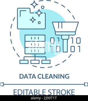 Data cleaning turquoise concept icon Stock Vector