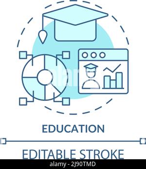 Education turquoise concept icon Stock Vector
