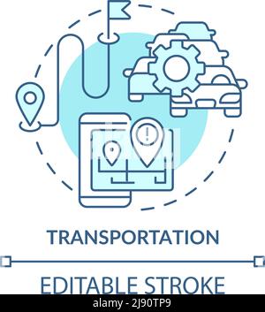 Transportation turquoise concept icon Stock Vector