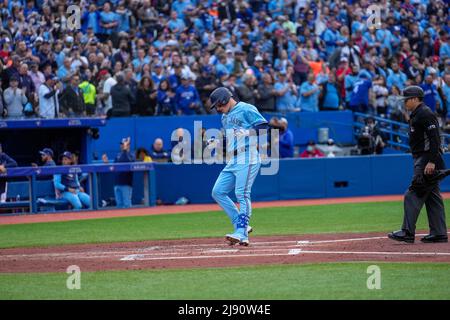 Toronto Blue Jay infielder Matt Chapman (26) homered to center (431 feet) during an MLB game between Seattle Mariners and Toronto Blue Jays at the Rog Stock Photo