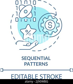 Sequential patterns turquoise concept icon Stock Vector