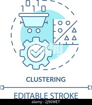 Clustering turquoise concept icon Stock Vector