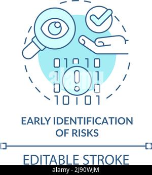 Early identification of risks turquoise concept icon Stock Vector