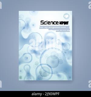 Scientific report. Banner with particles background and text. Biology and medicine, pattern molecular, microscopic element, vector illustration Stock Vector