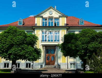 Wetzikon, Switzerland - May 14, 2022: The school house in Wetzikon, a small town in canton Zurich Stock Photo