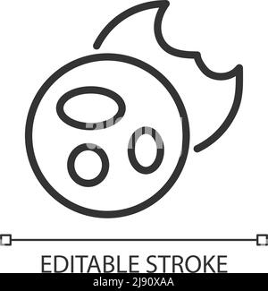 Cookies pixel perfect linear icon Stock Vector