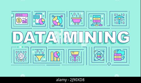 Data mining word concepts mint banner Stock Vector