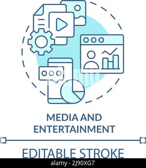 Media and entertainment turquoise concept icon Stock Vector
