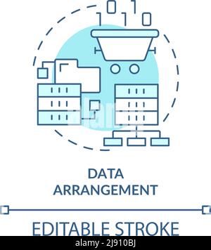 Data arrangement turquoise concept icon Stock Vector