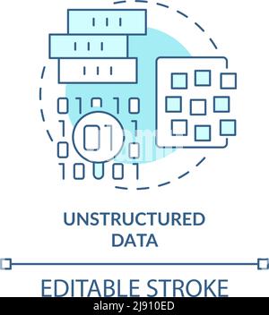 Unstructured data turquoise concept icon Stock Vector
