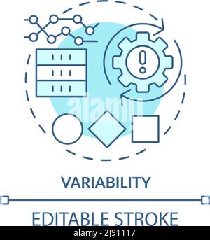 Variability turquoise concept icon Stock Vector