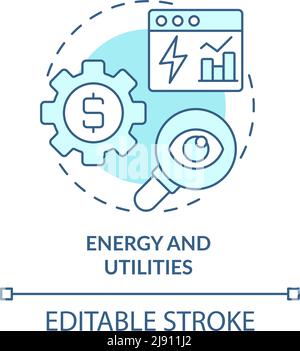 Energy and utilities turquoise concept icon Stock Vector