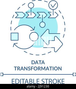 Data transformation turquoise concept icon Stock Vector
