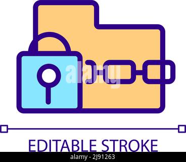 Ransomware pixel perfect RGB color icon Stock Vector