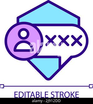 Encrypted messaging pixel perfect RGB color icon Stock Vector