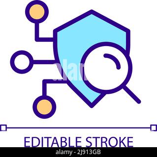 Security scan pixel perfect RGB color icon Stock Vector