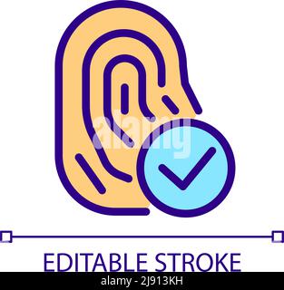 Biometrics pixel perfect RGB color icon Stock Vector