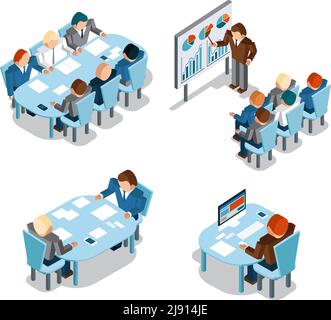 Business negotiations and brainstorming, analysis and creative office work. Idea and people, place and busy, administration businessmen working. Vecto Stock Vector
