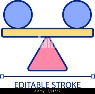 Reaching stability RGB color icon Stock Vector