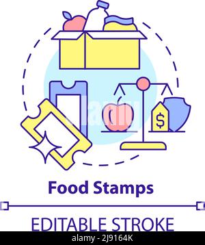 Food stamps concept icon Stock Vector