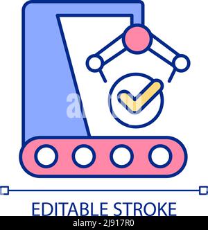 Machine Operation Safety Icon Professional UI Symbol for Industrial ...