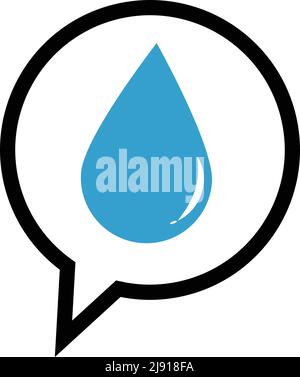 Water droplets icon in speech bubble. Vector expressing tension. Editable vector. Stock Vector