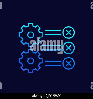 errors in process line vector icon for web Stock Vector