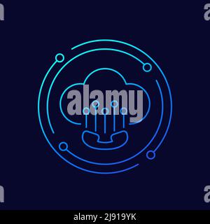 Voip call line icon for web, vector Stock Vector