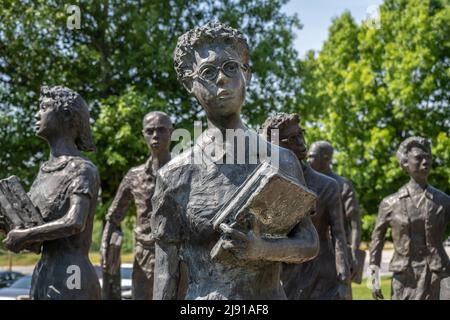 Testament: The Little Rock Nine Memorial on the grounds of the Arkansas State Capitol in Little Rock, Arkansas. (USA) Stock Photo