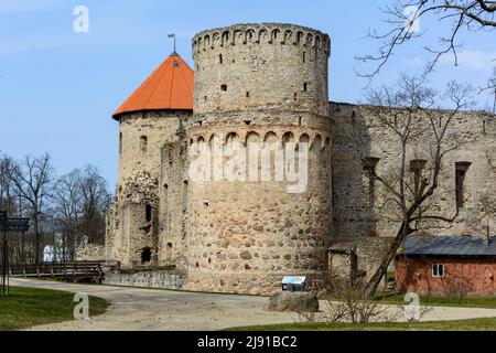 Ruins of medieval castle in Cesis, Latvia Stock Photo