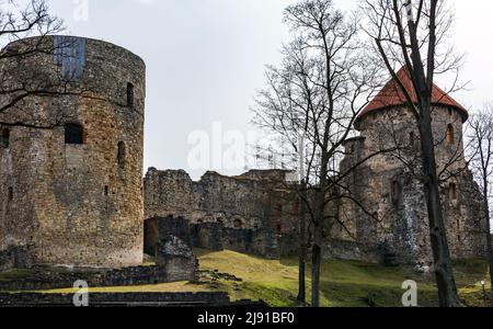 Ruins of medieval castle in Cesis, Latvia Stock Photo