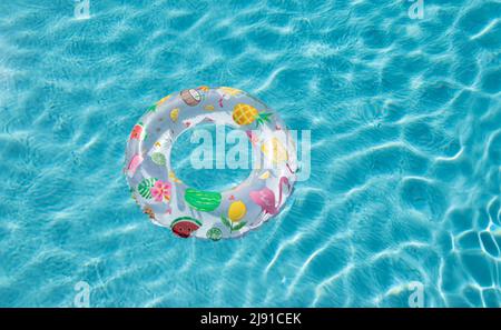 Floating ring in swimming pool. Stock Photo
