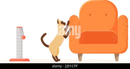 mischievous cat clipart on a couch