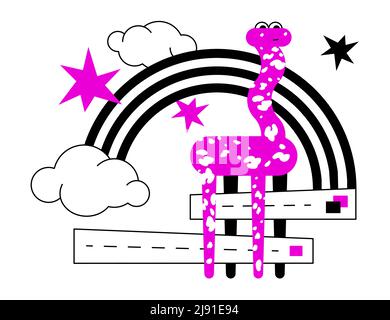 Search in browser tabs - colorful flat design style illustration Stock Vector