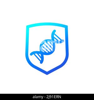 dna and shield vector icon Stock Vector