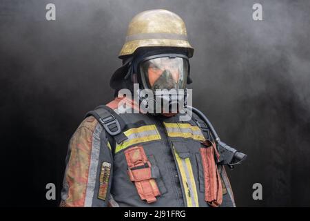 German Firefighter Stock Photo