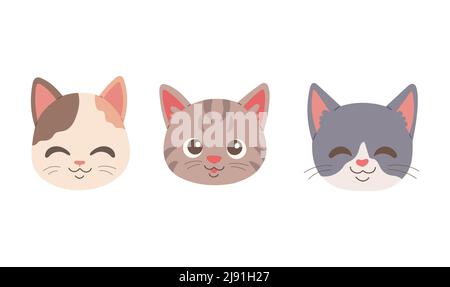 Cat muzzle cat face simple vector illustration Stock Vector