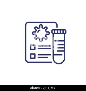 Covid-19 test line icon, vector Stock Vector