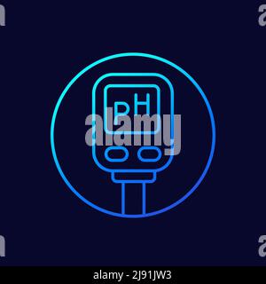 ph meter line vector icon Stock Vector