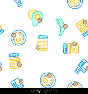 Allergy On Products Vector Seamless Pattern Stock Vector