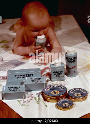 10.12.1968, Berlin, , German Democratic Republic - Promotional image for Penaten skin care products. 00S681210D361CAROEX.JPG [MODEL RELEASE: NO, PROPE Stock Photo