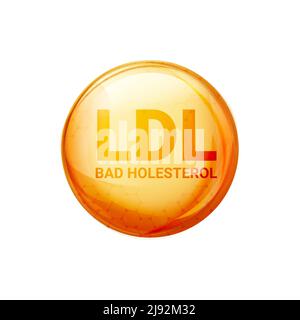 Bad HDL cholesterol icon blood vessel density. Vector high cholesterol level Stock Vector