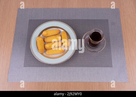 biscuits handmaded on a plate at white background Stock Photo