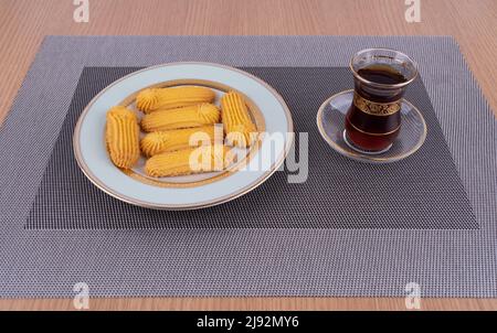 biscuits handmaded on a plate at white background Stock Photo