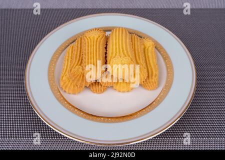 biscuits handmaded on a plate at white background Stock Photo