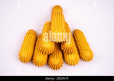 biscuits handmaded on a plate at white background Stock Photo