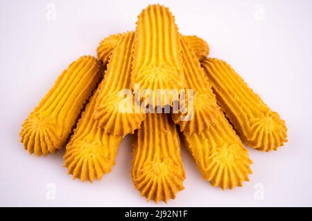 biscuits handmaded on a plate at white background Stock Photo